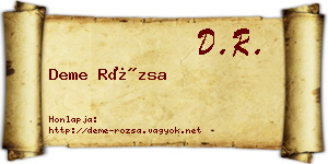 Deme Rózsa névjegykártya